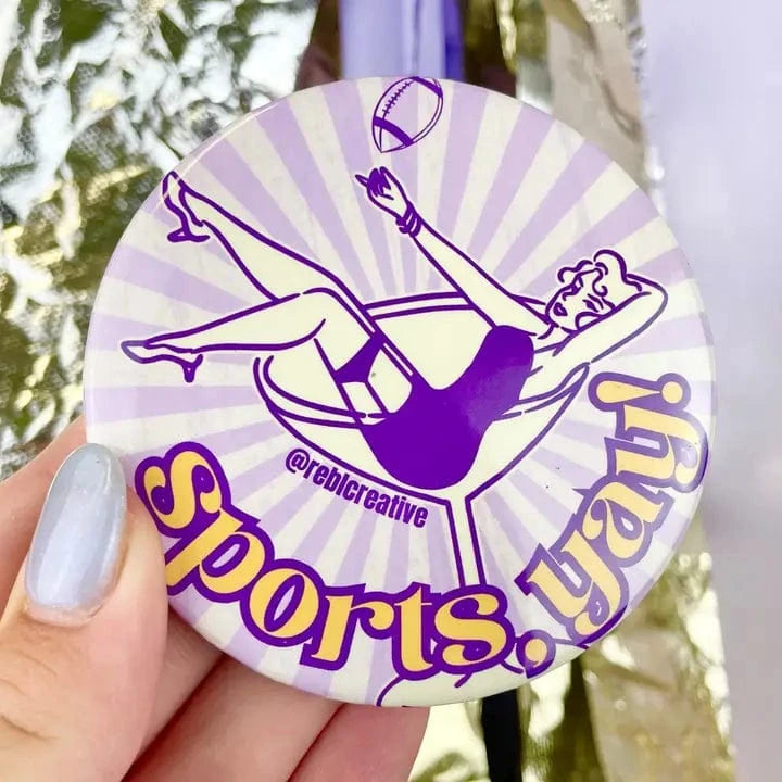 Purple Sports. Yay Gameday Button - Image 3