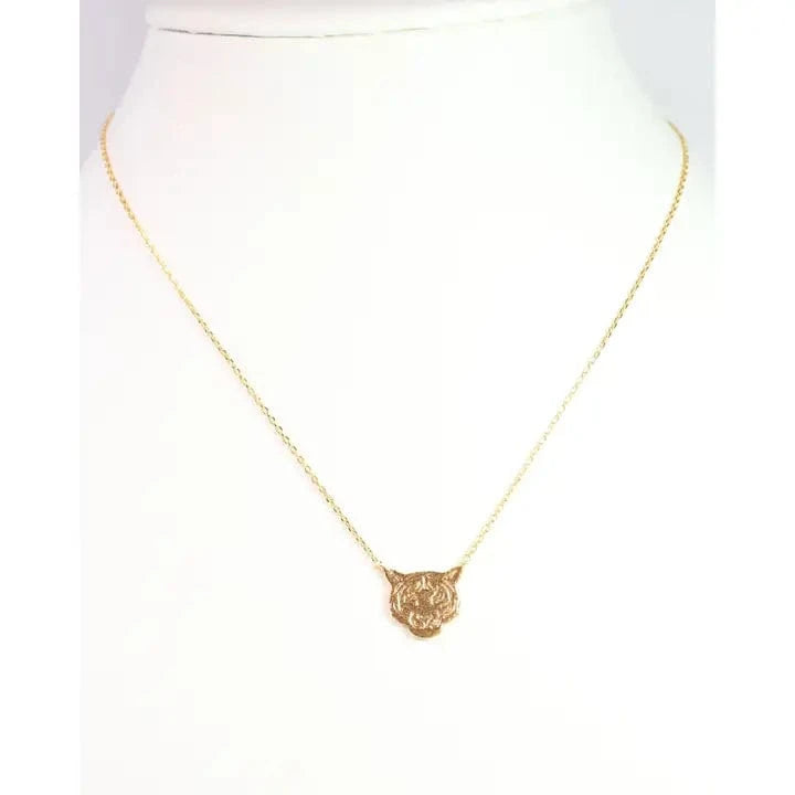 Gold Tiger Pendant Necklace - Image 2