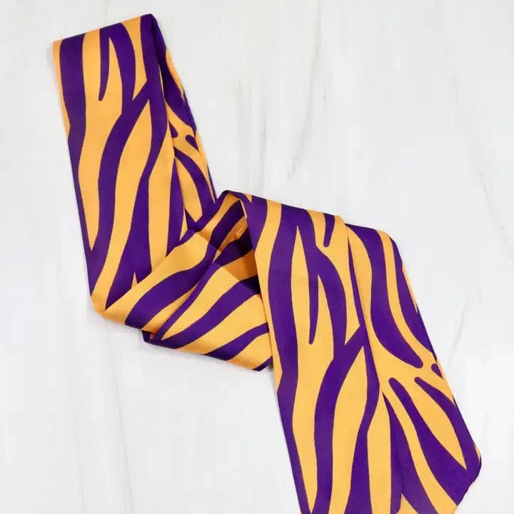 Purple & Gold Tiger Print Scarf - Image 3