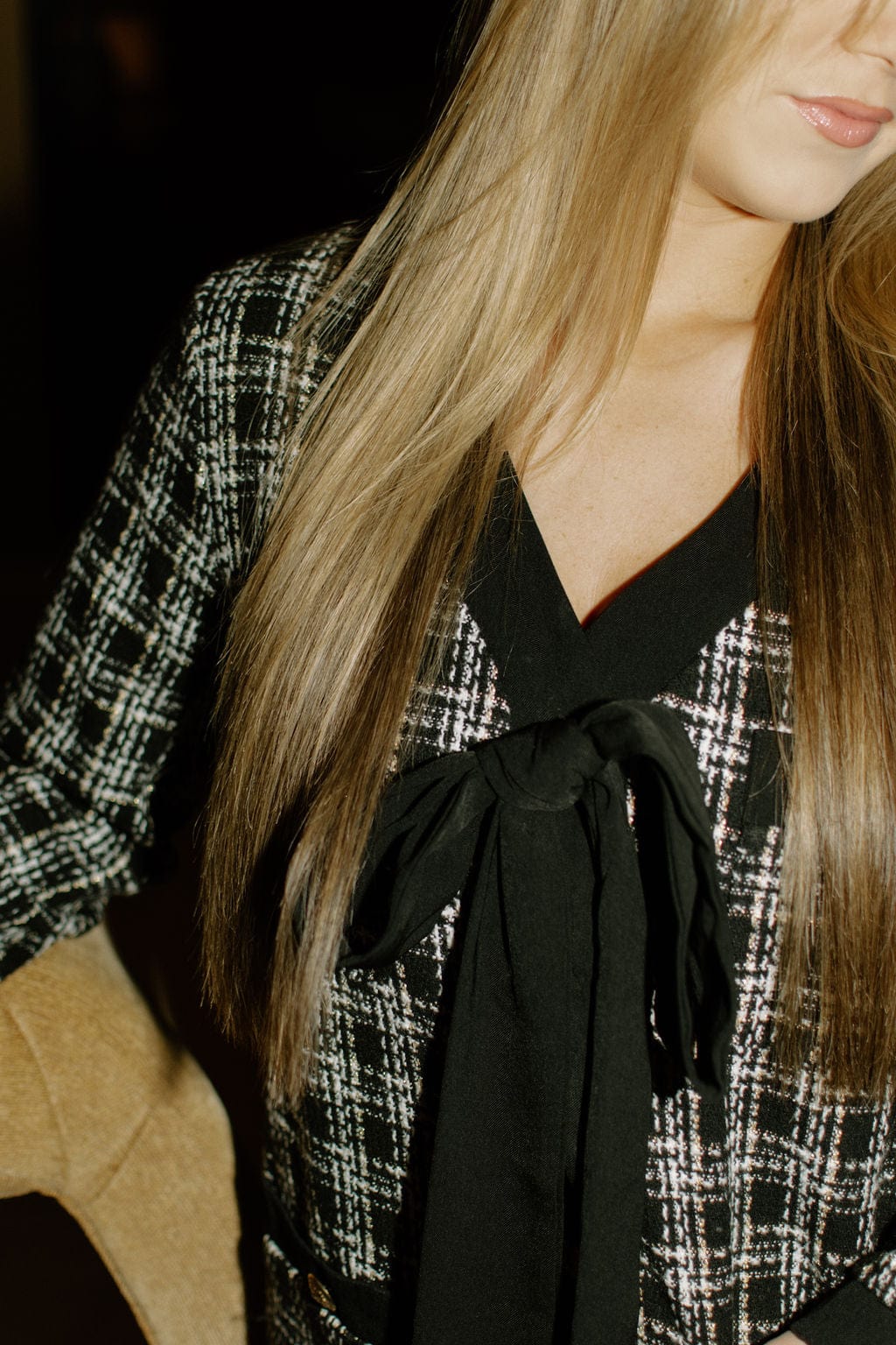 Black Button Up Tweed Dress - Image 6