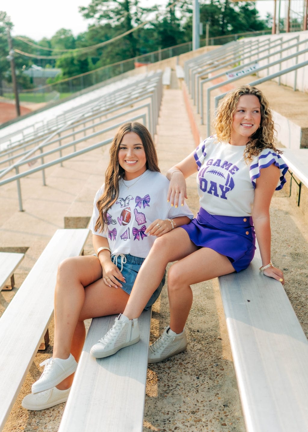 Purple Gameday Ruffle Knit Top - Image 5