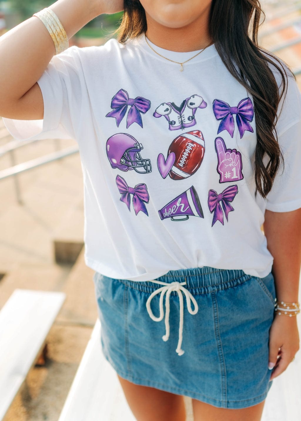 White Coquette Football Relaxed Short Tee - Image 3