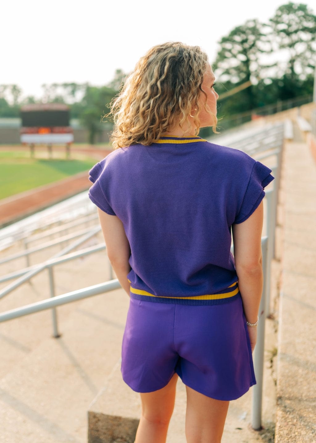 Purple Gameday Tinsel Knit Top - Image 2