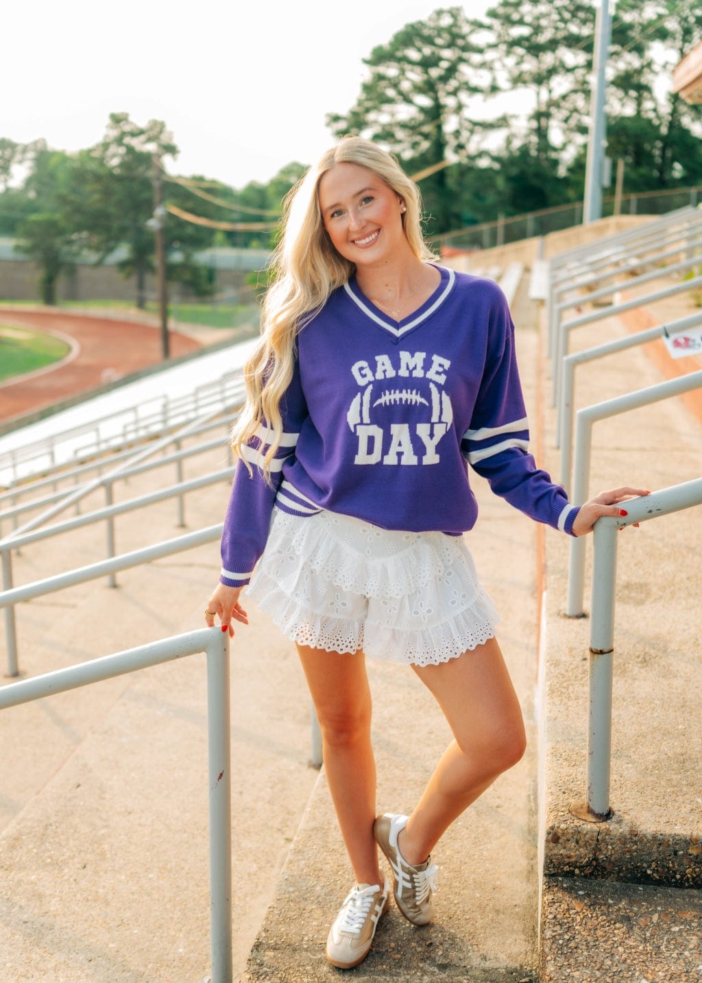 Purple Gameday Varsity Sweater - Image 4
