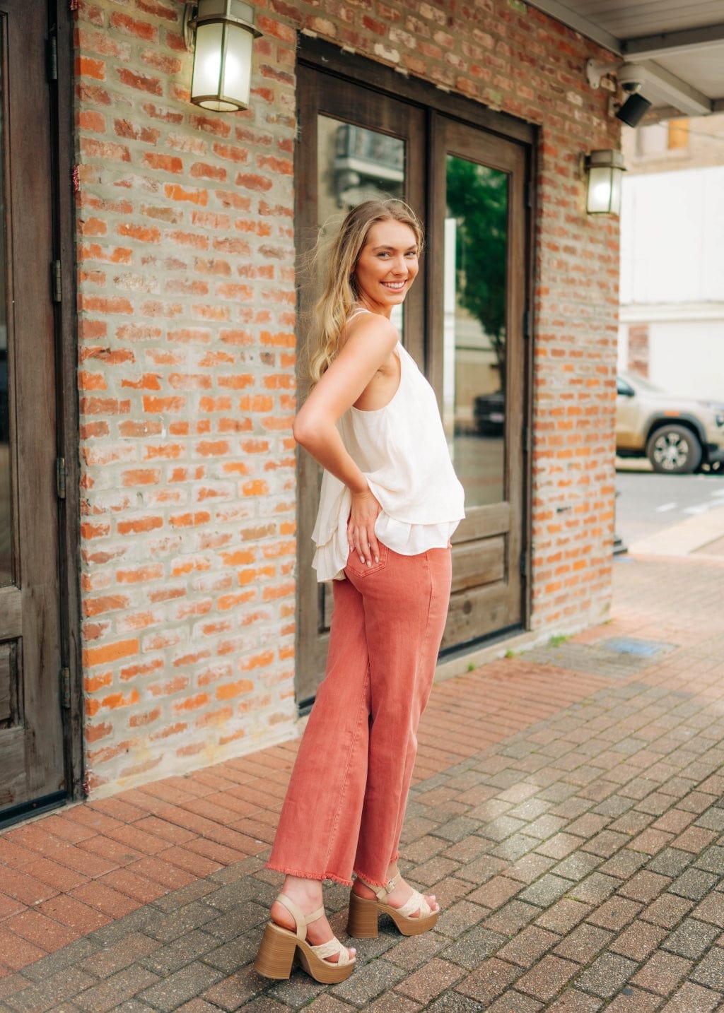 Cream Textured Double Layer Cami - Image 5