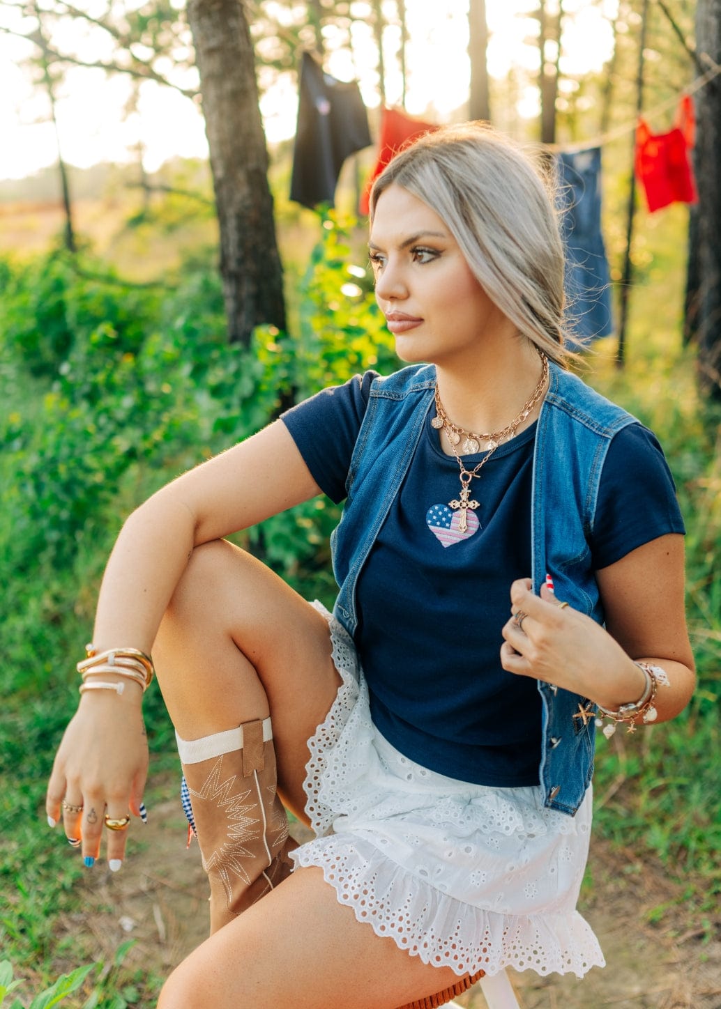 Navy USA Heart Tee - Image 3