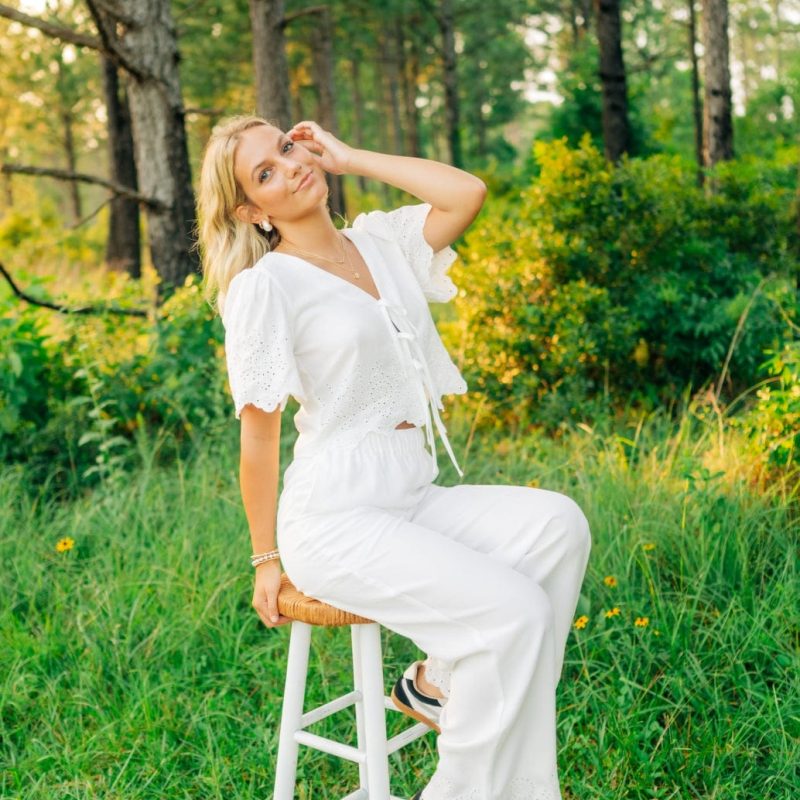 White Eyelet Lace Pant Set