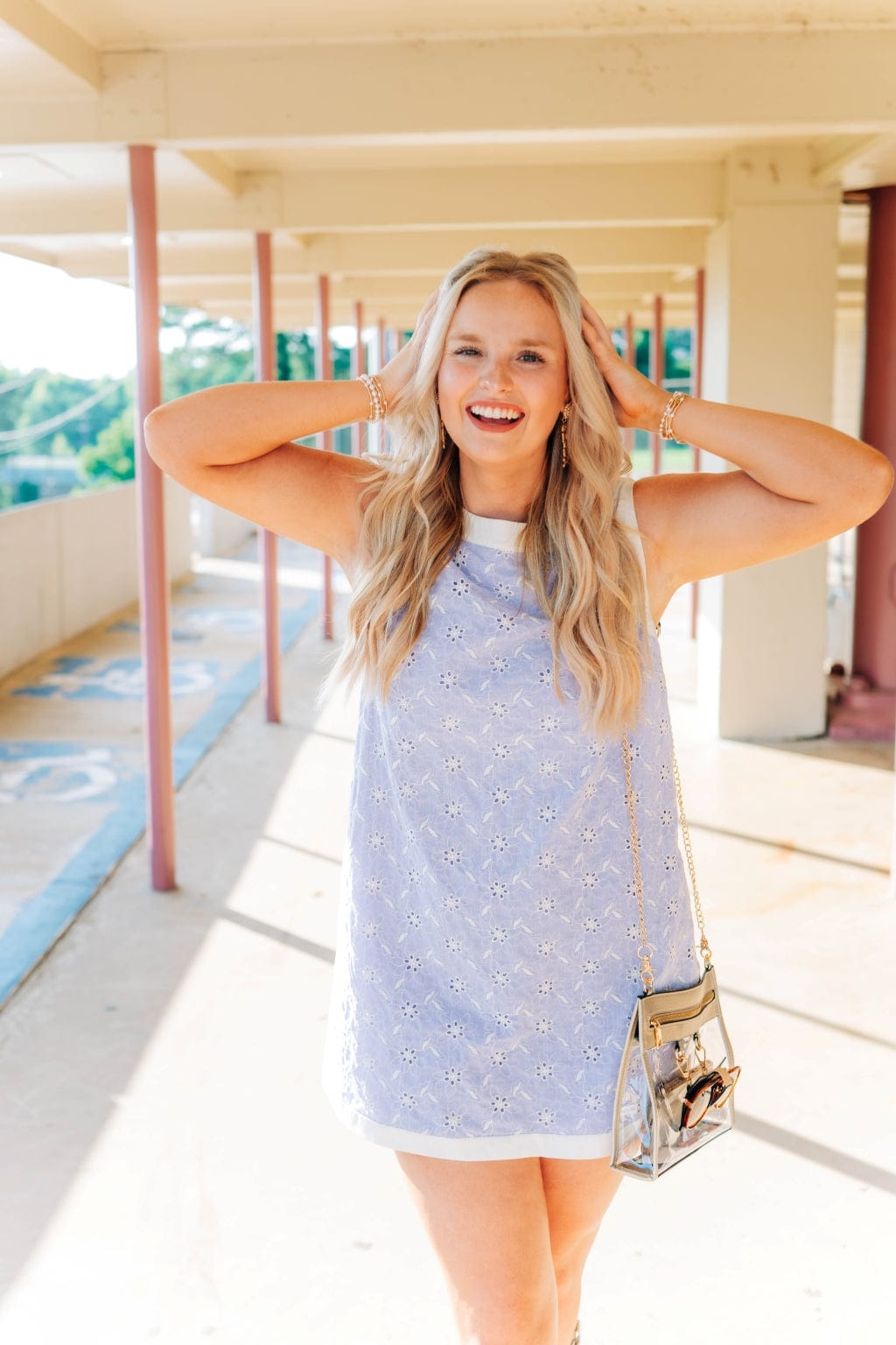 Lavender Eyelet Lace Mini Dress - Image 4