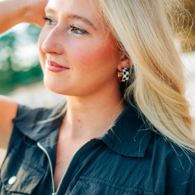Black & White Checkered Hoops