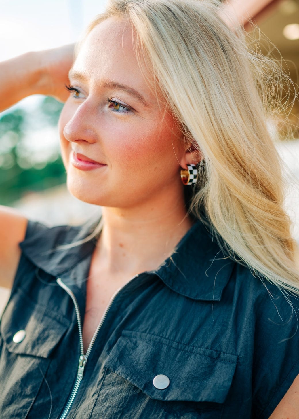 Black & White Checkered Hoops