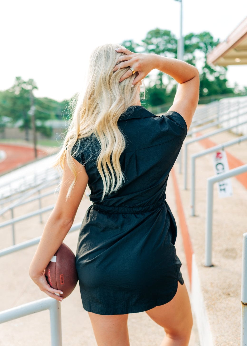 Black Cap Sleeve Zip Up Mini Dress - Image 2