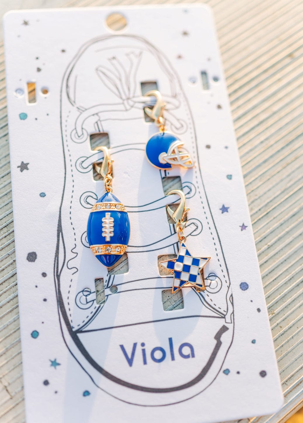 Blue Football Gameday Shoe Charms