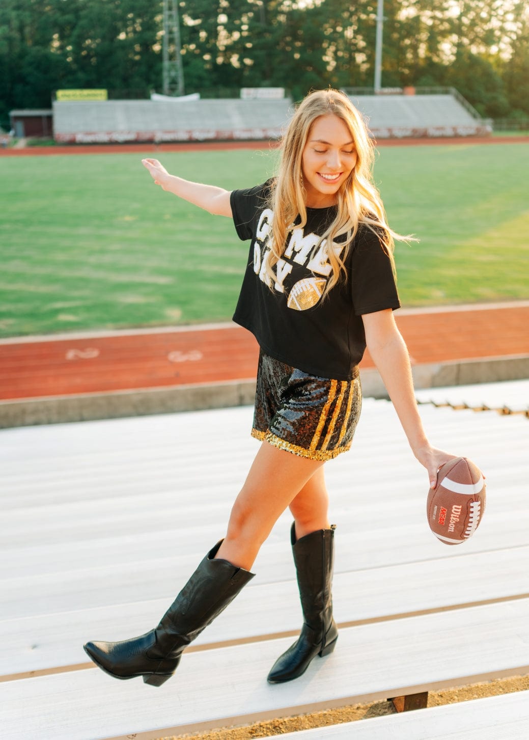 Black Gameday Football Patch Top - Image 4