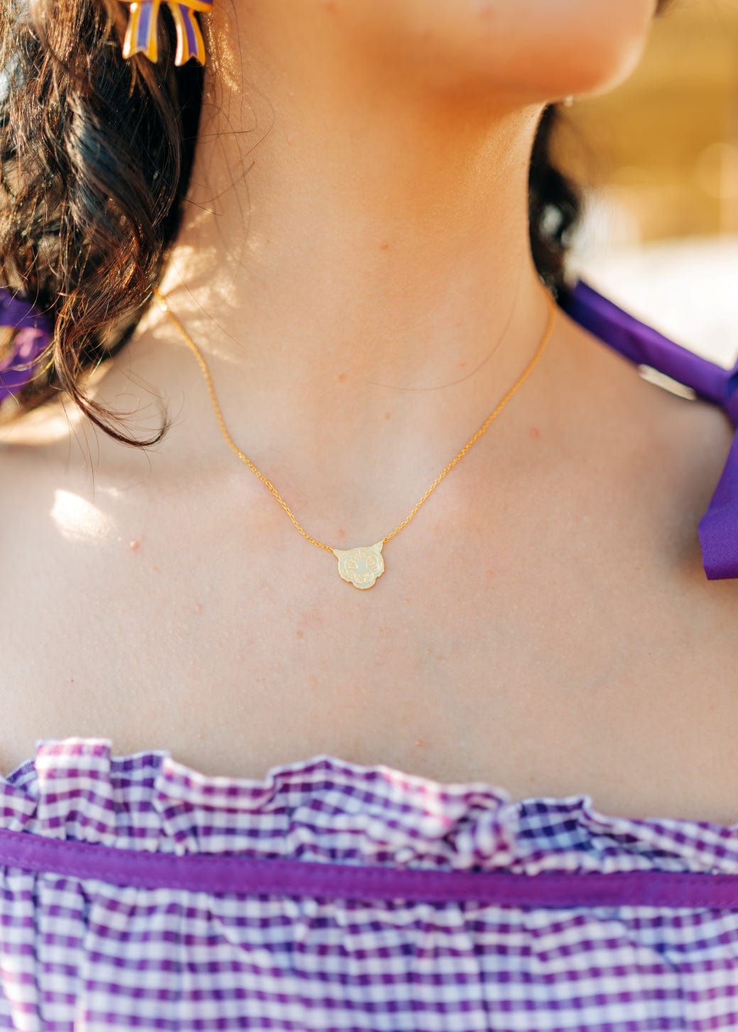 Gold Tiger Pendant Necklace