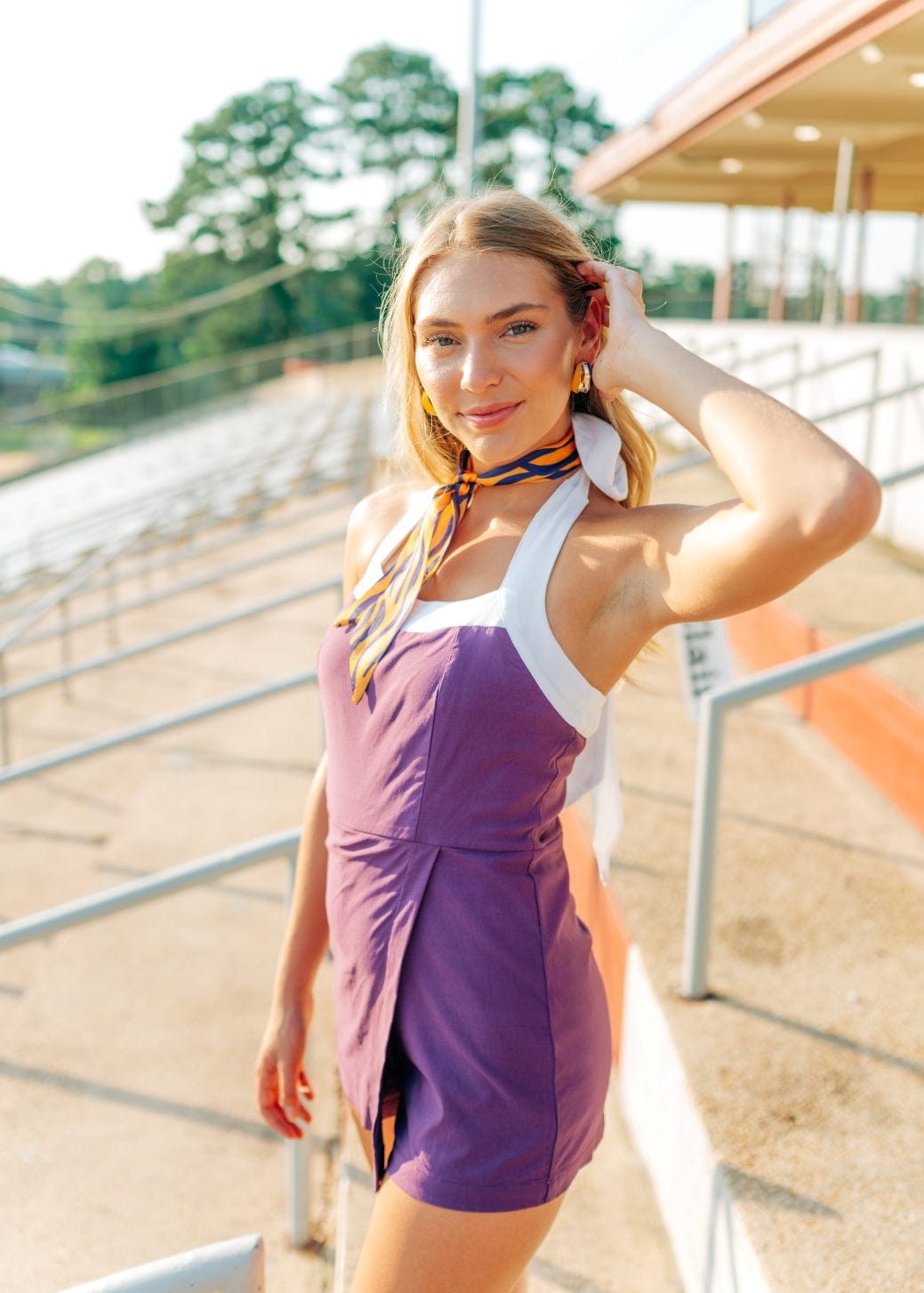 Purple Halter Neck Romper - Image 4