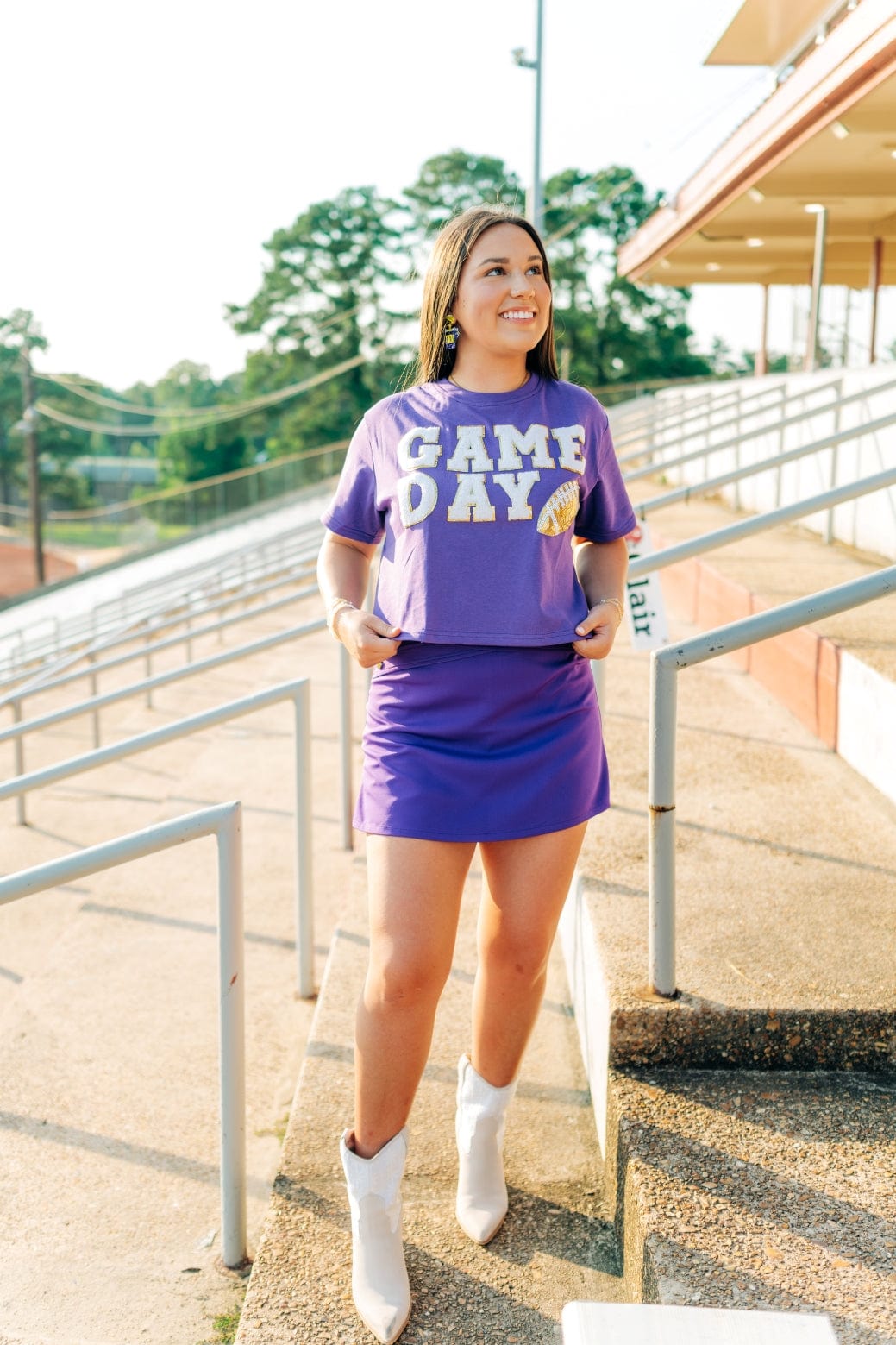 Purple Gameday Football Patch Top - Image 6