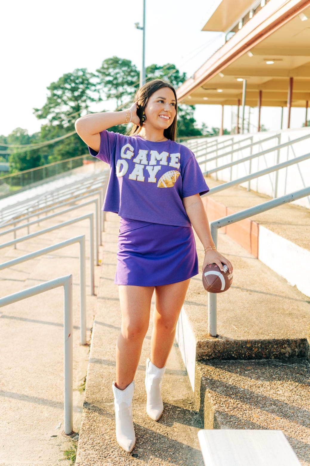 Purple Gameday Football Patch Top - Image 4