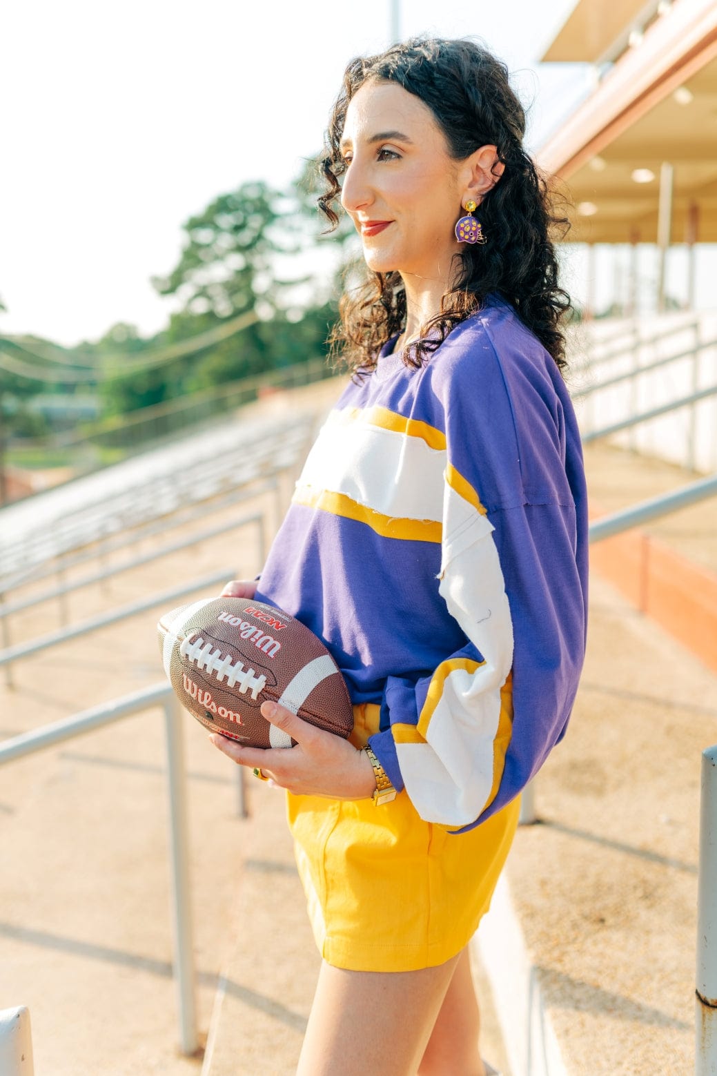 Purple & Gold Varsity Longsleeve Top - Image 6