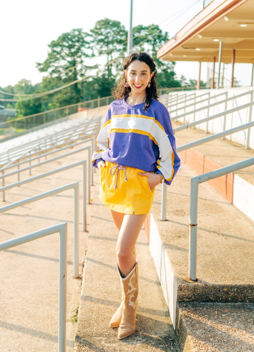 Purple & Gold Varsity Longsleeve Top - Image 5