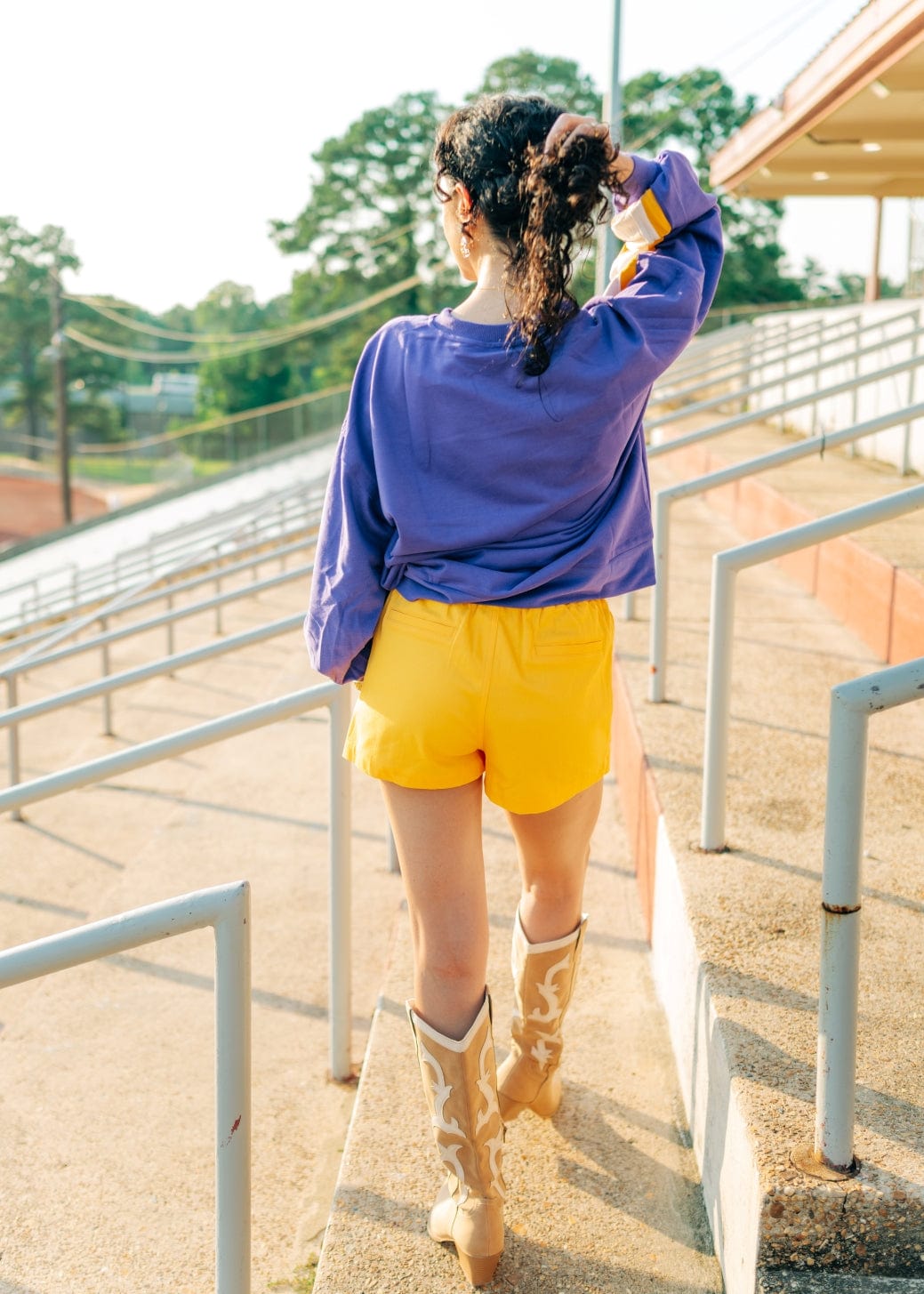Purple & Gold Varsity Longsleeve Top - Image 2