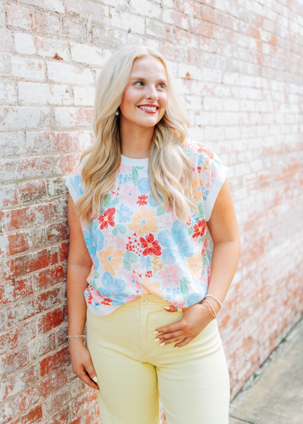 Multicolored Floral Knit Top - Image 4
