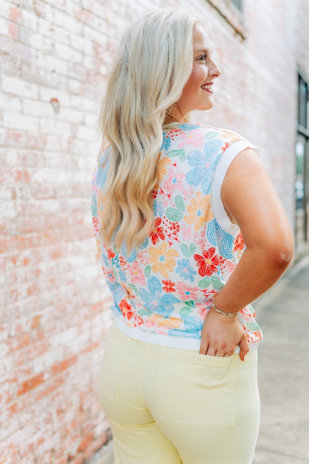Multicolored Floral Knit Top - Image 2