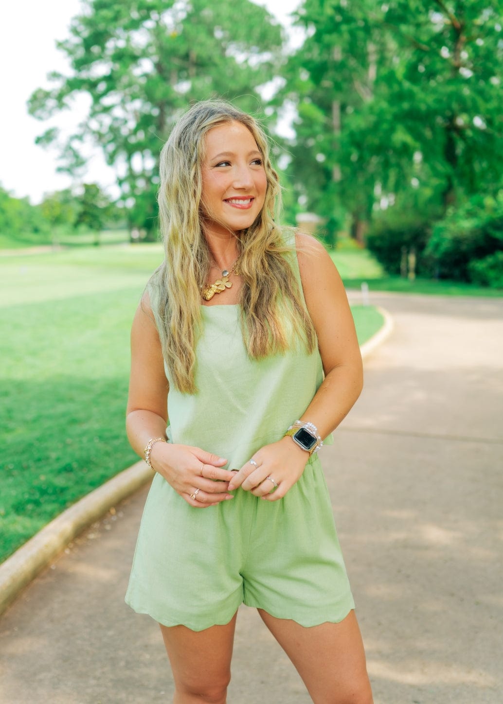 Kiwi Scallop Trim Short Set - Image 4