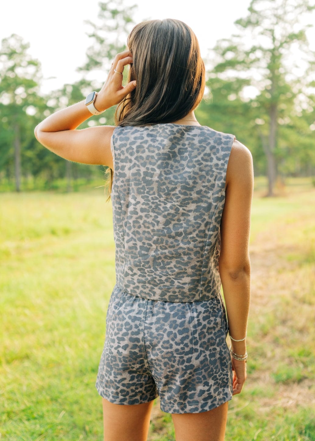 Leopard Denim Vest & Short Set - Image 2