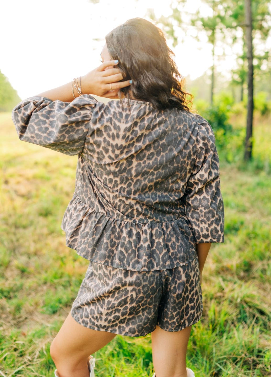 Leopard Tie Front Short Set - Image 2