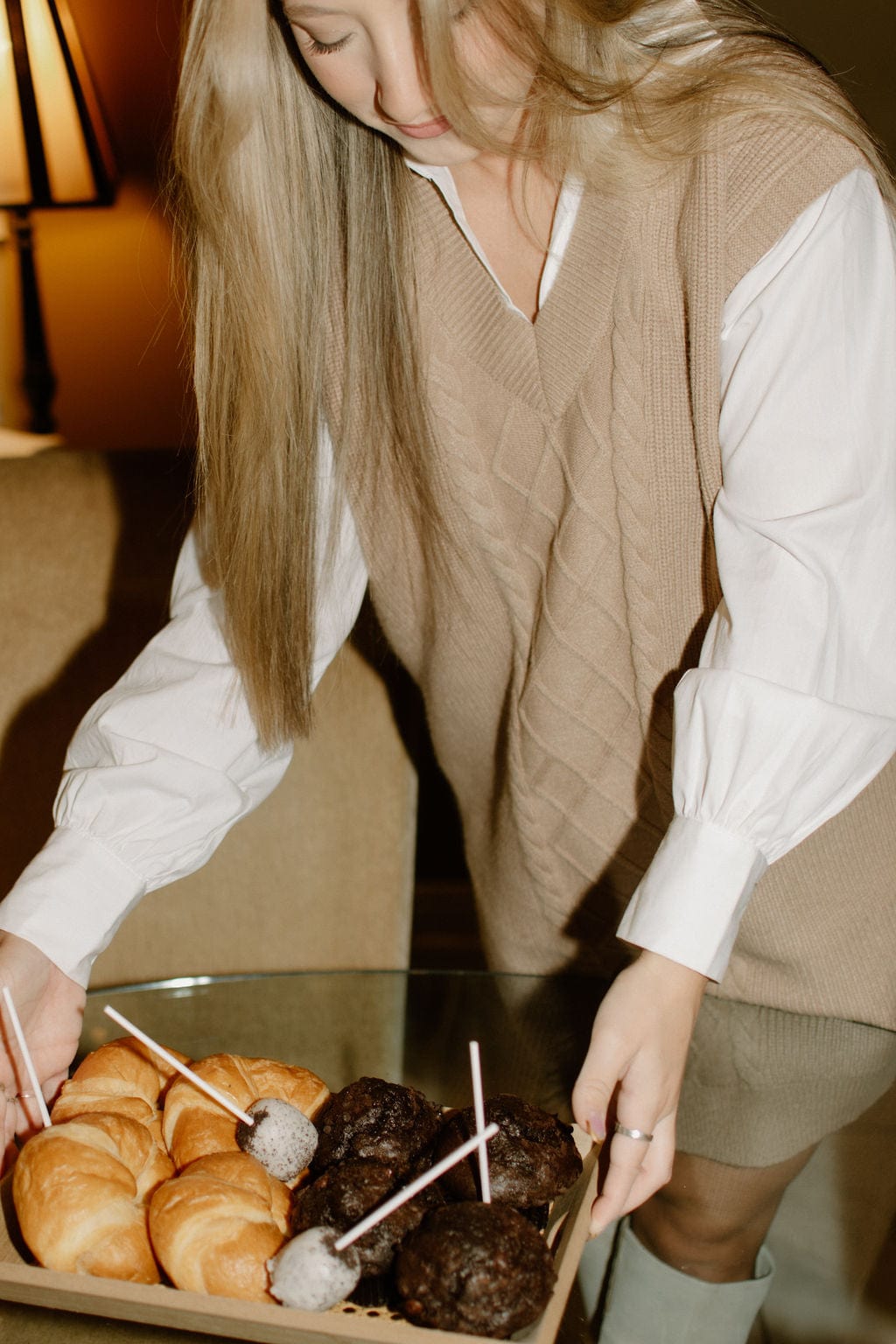 Taupe Cable Knit Combo Shirt Dress - Image 3