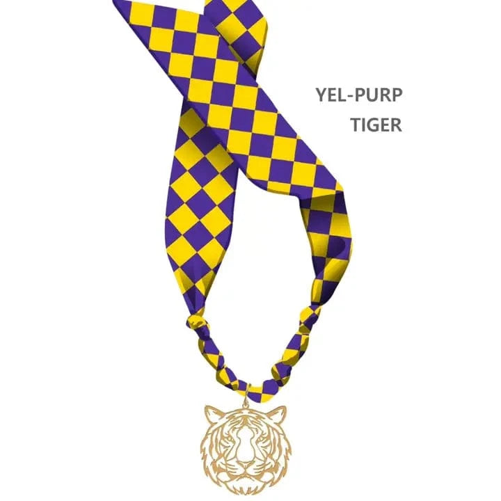 Purple & Gold Tiger Scarf Necklace - Image 3