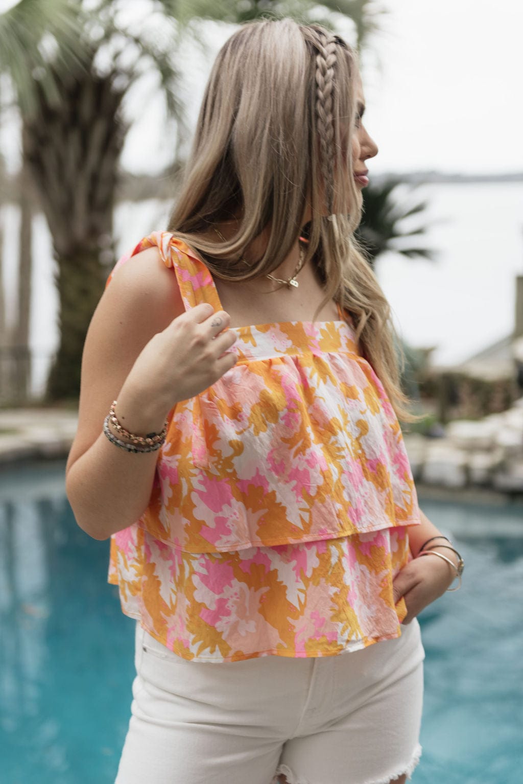 Orange Sadie Spring Blooms Top - Image 6