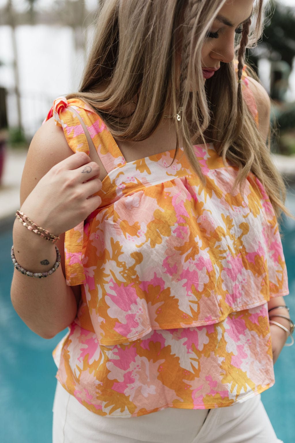 Orange Sadie Spring Blooms Top - Image 3