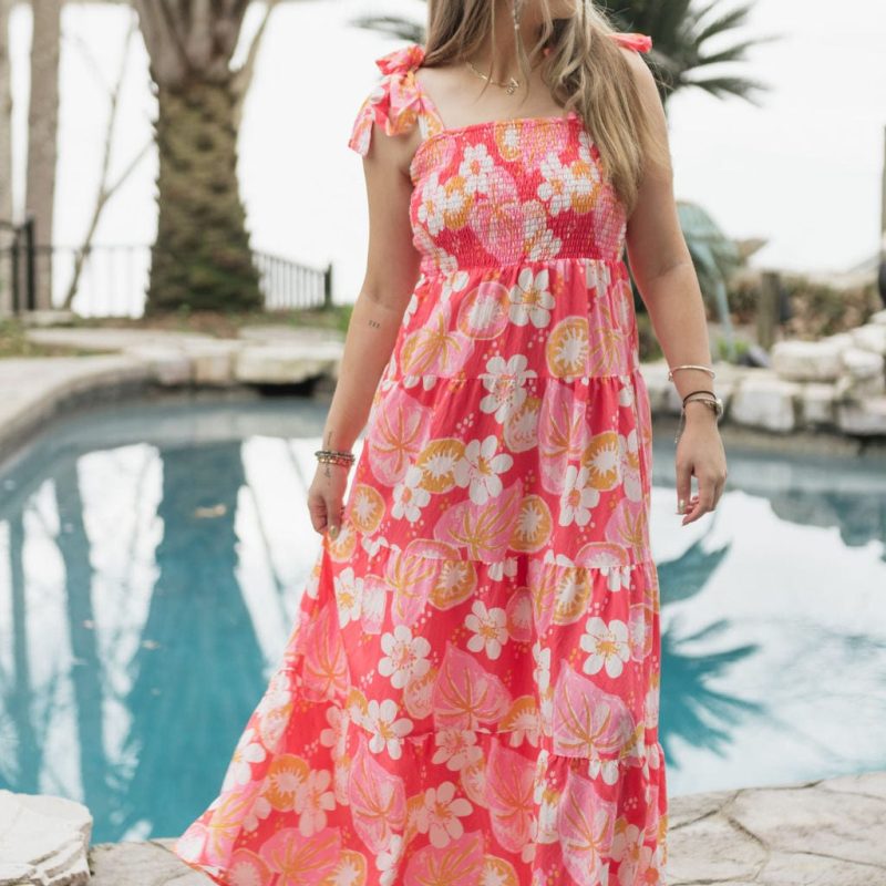Coral Salem Kiwi Bloom Dress