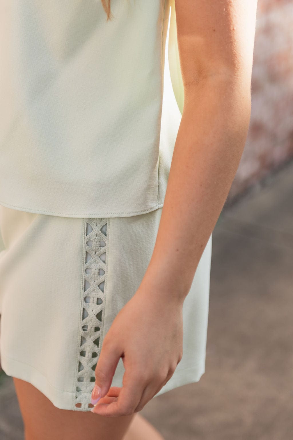 Mint Lace Trim Tube Top & Short Set - Image 5