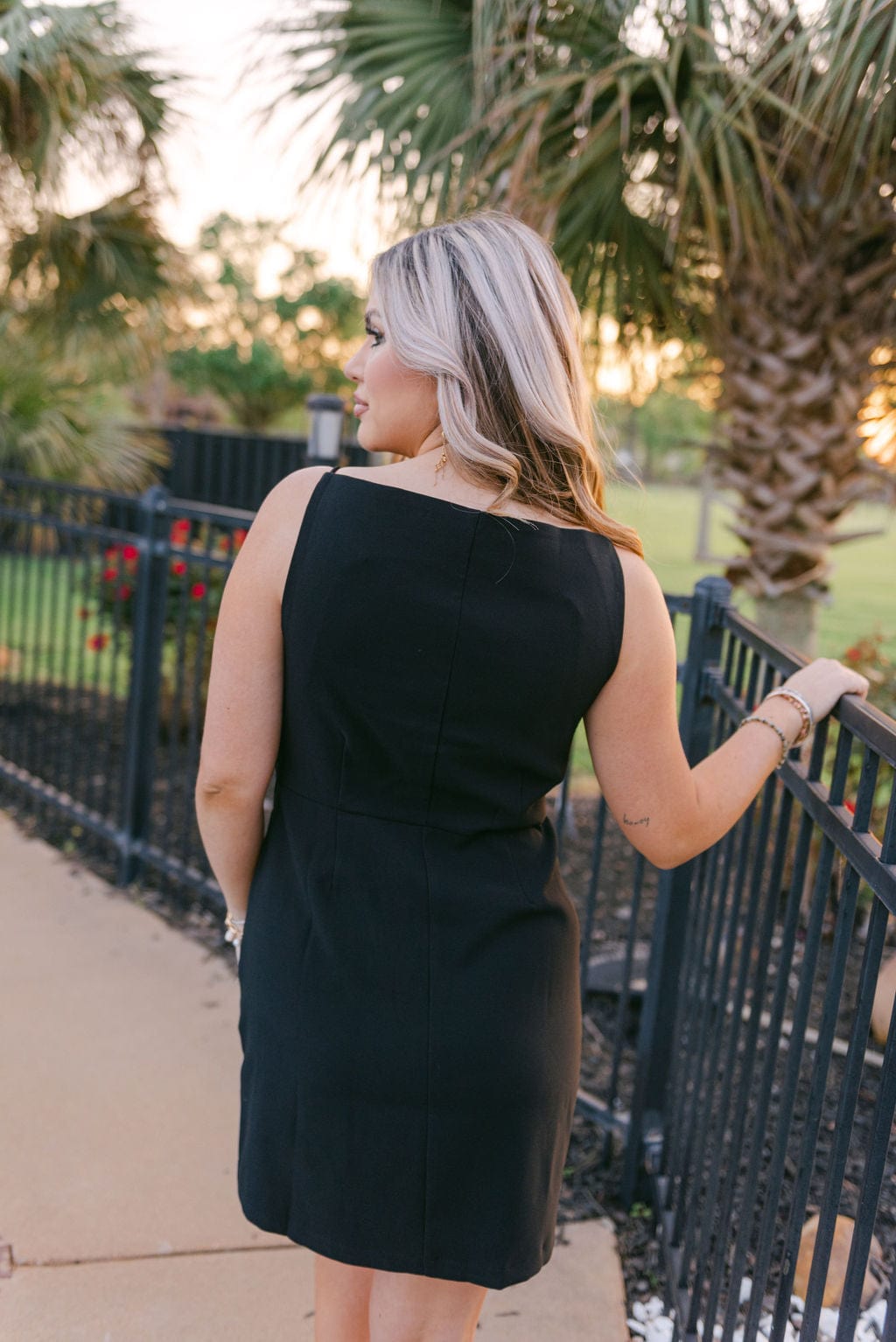 Black Sleeveless Bow Detail Mini Dress - Image 2